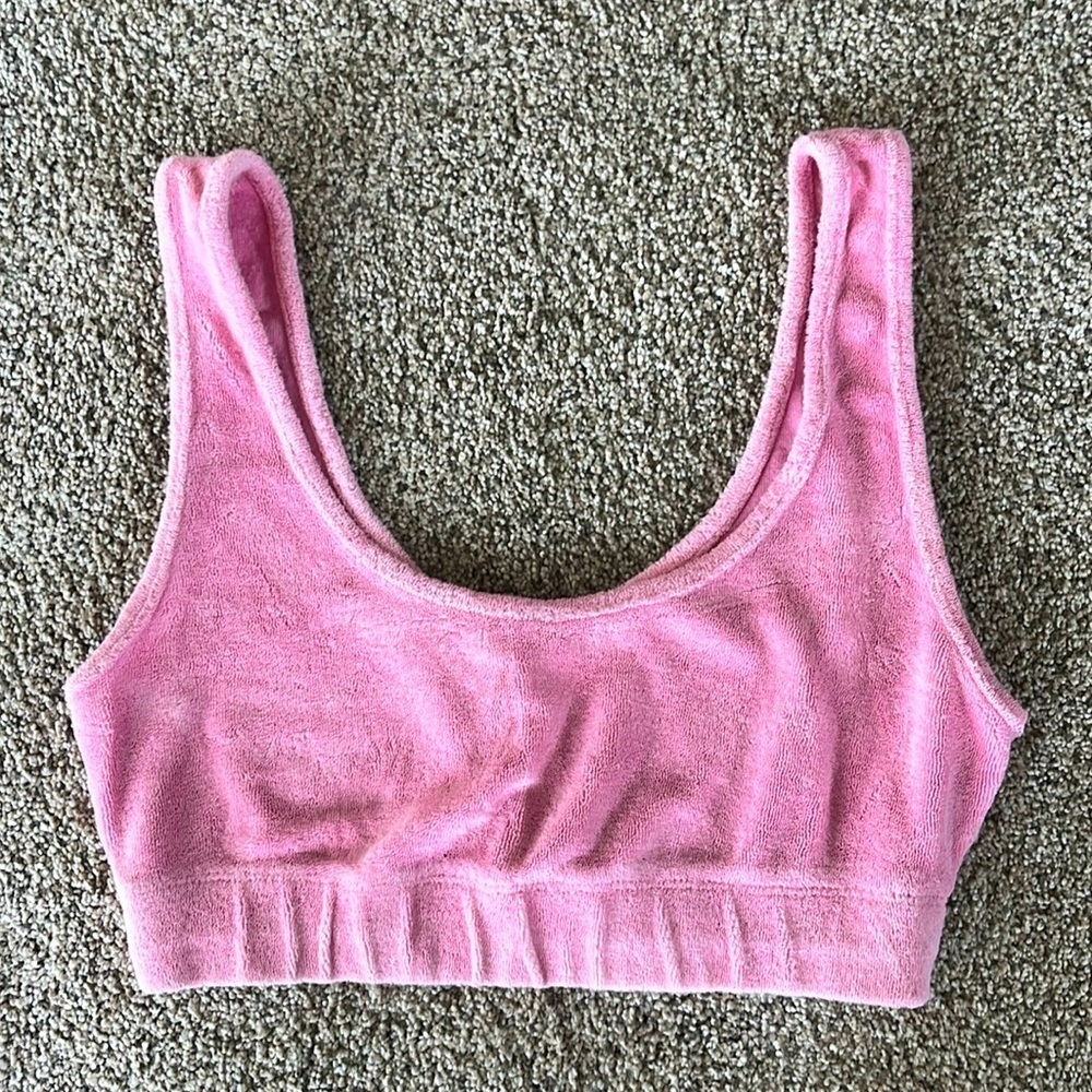 Pink Zara cropped tank top size medium